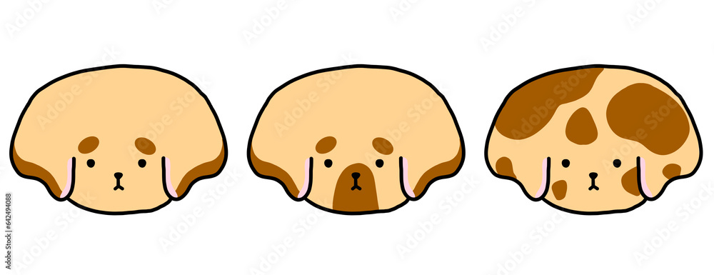 Yellow Brown Dog Head Cartoon illustration Set Collection Yellow Brown Dog Head Cartoon illustration Set Collection