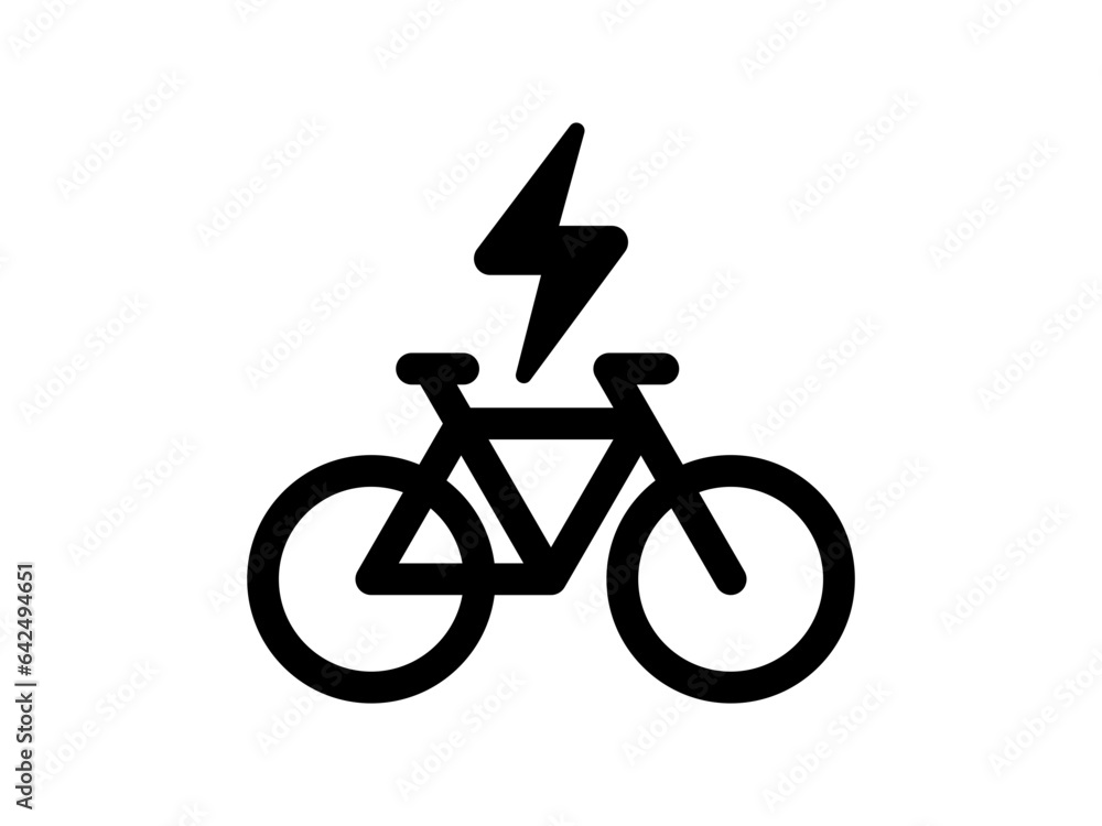 E-bike, electric bicycle icon. Bicycle charging station symbol. High quality black icon. E-bike, electric bicycle icon. Bicycle charging station symbol. High quality black icon.