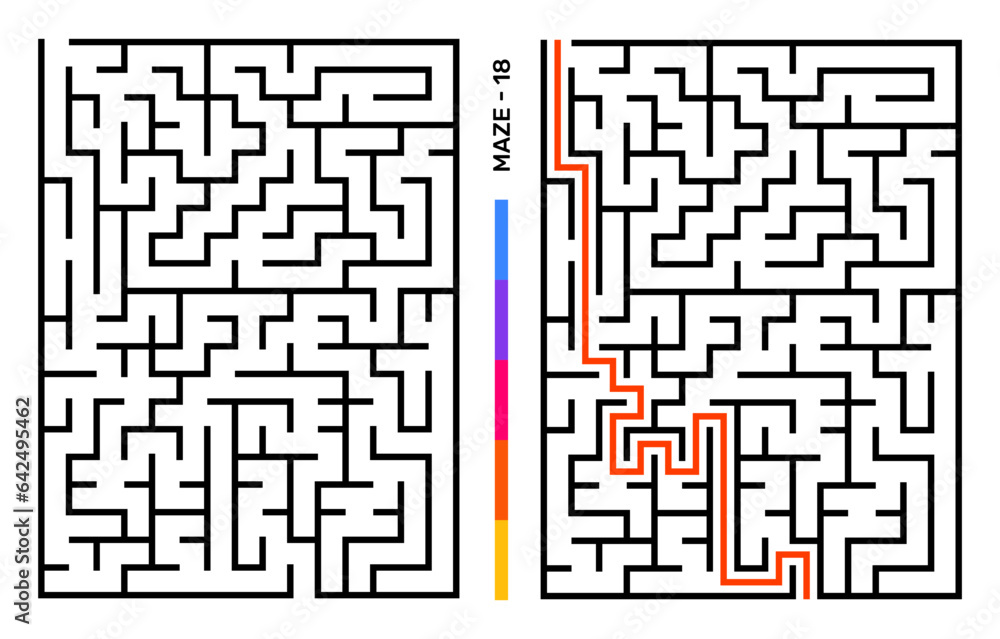Abstract Maze Puzzle Labyrinth With Entry And Exit. Maze For Activity Book. Problem-Solving Puzzles Games For Workbook. Vector illustration - EPS 10 Abstract Maze Puzzle Labyrinth With Entry And Exit. Maze For Activity Book. Problem-Solving Puzzles Games For Workbook. Vector illustration - EPS 10