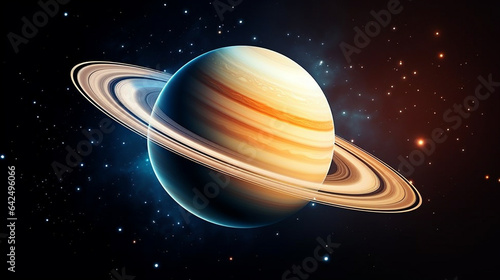 Saturn planet. Generative ai.