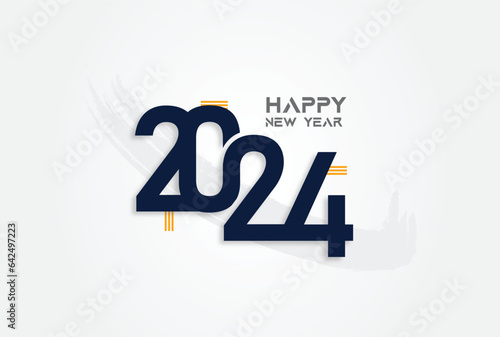 Happy new year 2024 design. Colorful truncated number illustrations. Premium vector design for poster, banner, greeting and new year 2024 celebration.