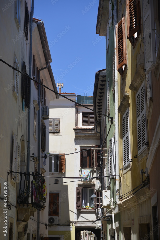 Narrow streets in the historical Piran