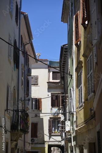 Narrow streets in the historical Piran