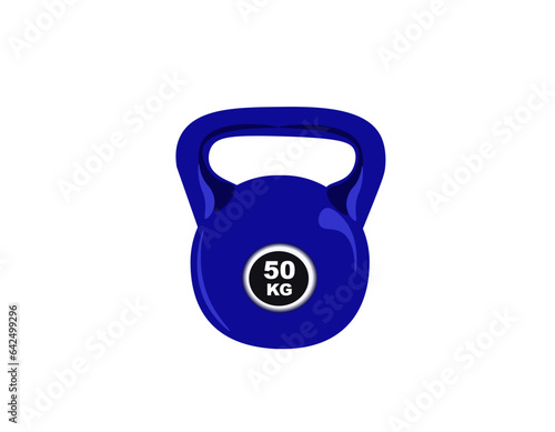 A large kettlebell weighing 50 kilograms on a white background. Vector illustration