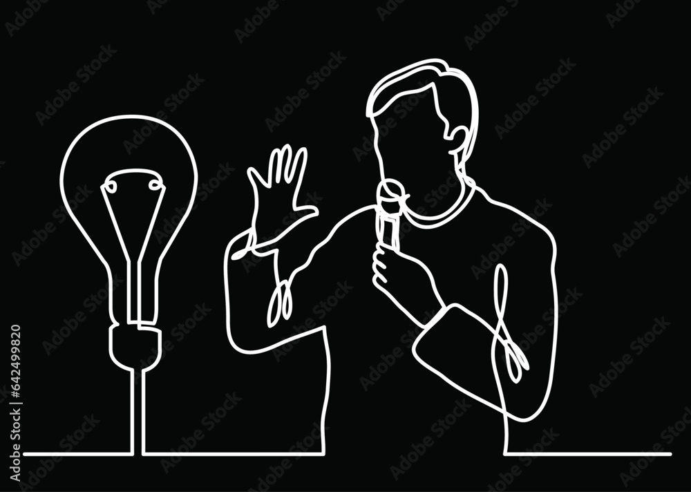 continuous line drawing vector illustration with FULLY EDITABLE STROKE of business concept background for corporate presentation