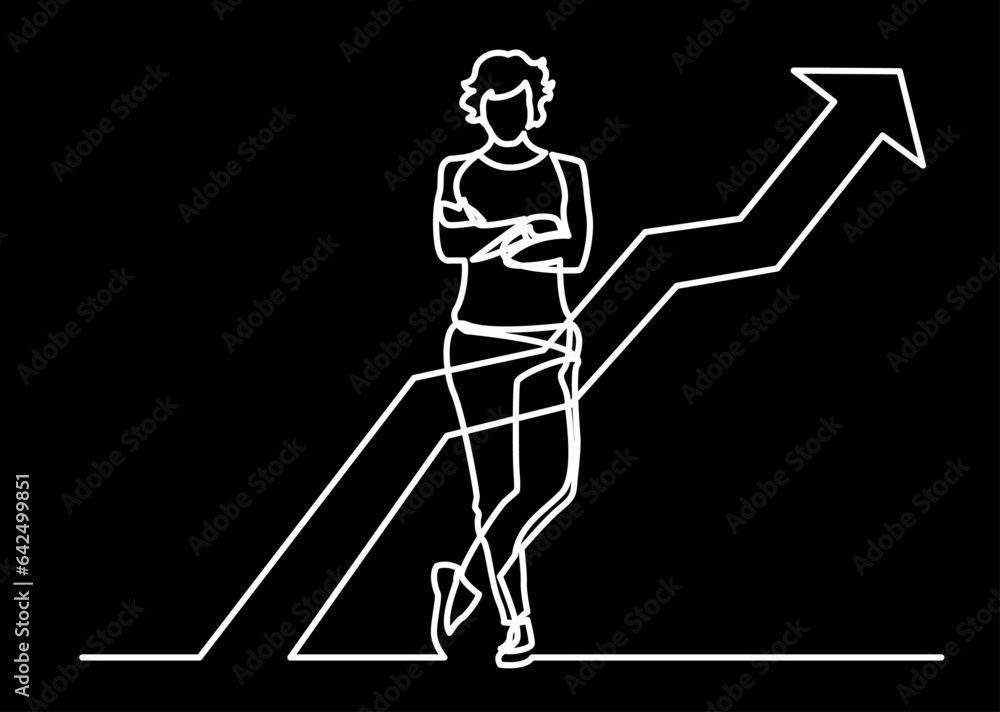 continuous line drawing vector illustration with FULLY EDITABLE STROKE of business concept background for corporate presentation