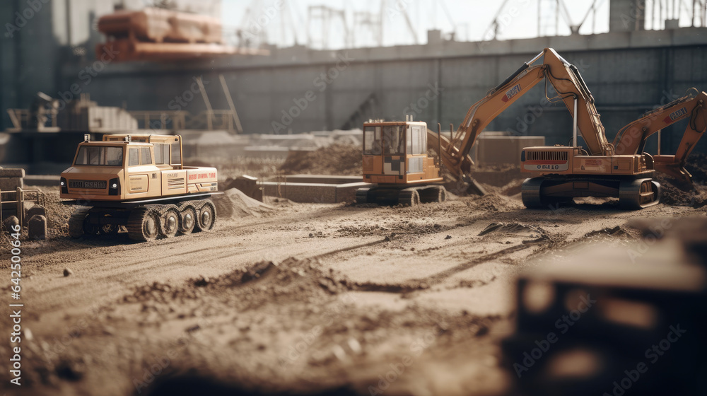 Fototapeta premium Background of construction site illustration.