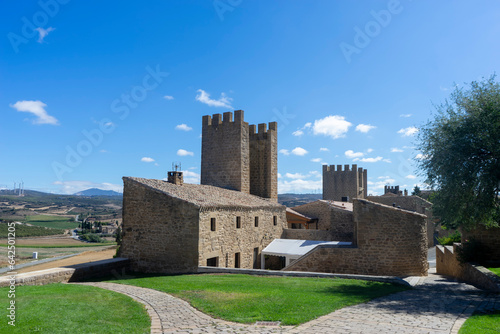 vista de la muralla del cerco de Artajona en la comunidad foral de Navarra, España	 photo