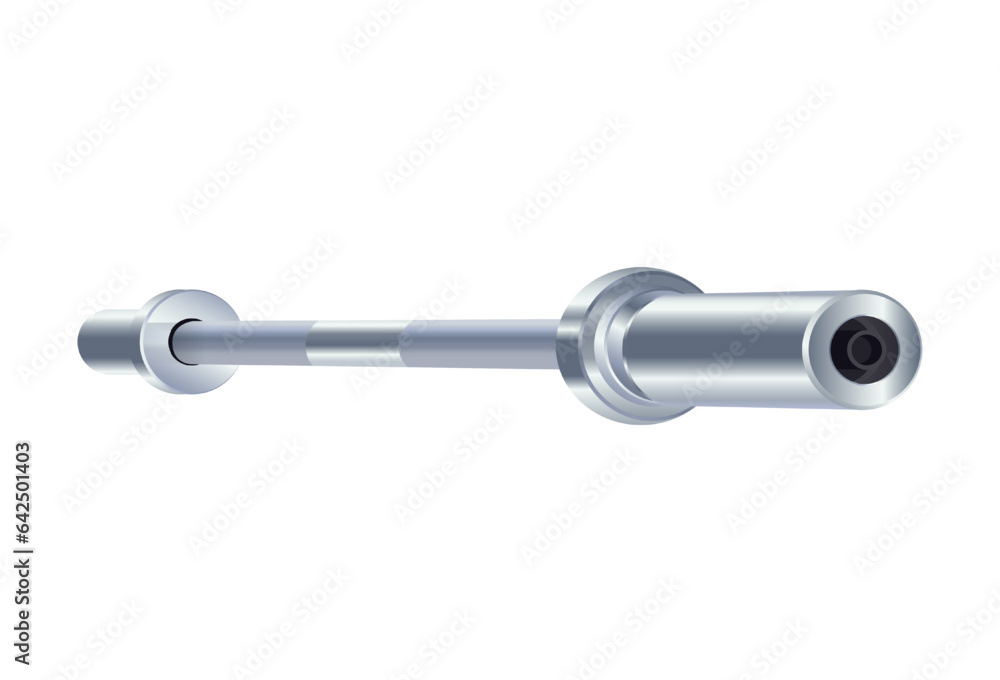 Steel empty barbell vector in realistic style isolated on white background. Weight lifting equipment by steel material with chrome color. Perspective view. Steel empty barbell vector in realistic style isolated on white background. Weight lifting equipment by steel material with chrome color. Perspective view.