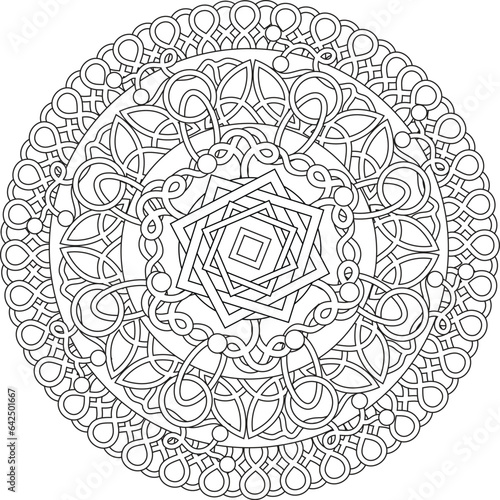 spiritual symbol motif adult coloring page celtic mandala mystic vector Christmas