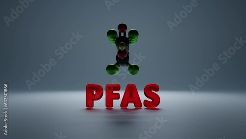PFAS - Per- and poly-fluoroalkyl substances - 3D molecule conformer

3D rendered animation. photo