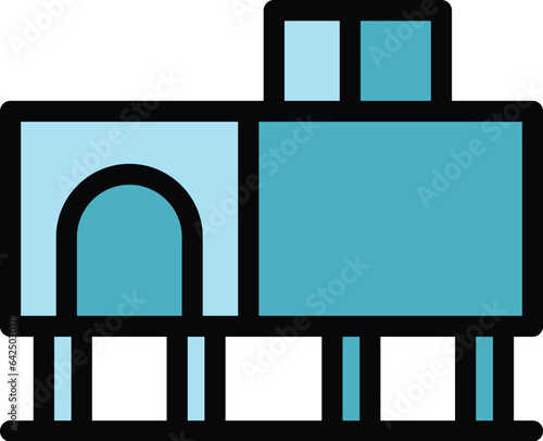 Service chair icon outline vector. Stove industry. Air mantel color flat