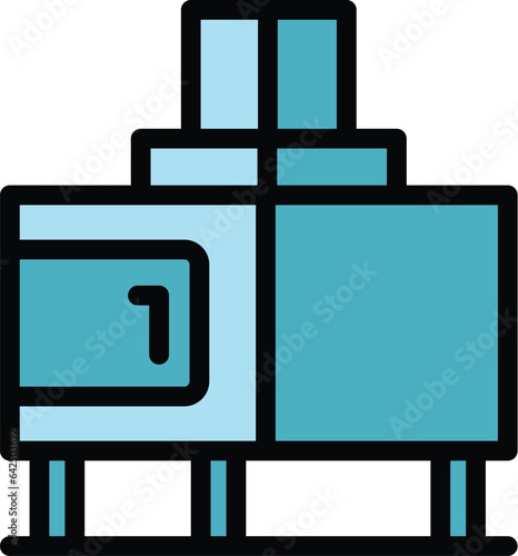 Furnace icon outline vector. Gas fire. Stove heater color flat