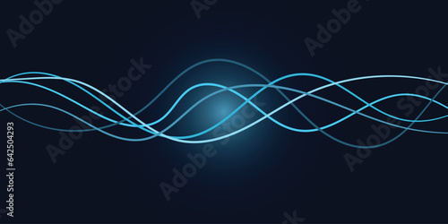 Colorful wavy lines vector illustration. Vector abstract background with colored dynamic waves, lines, and particles. Vector illustration suitable for design