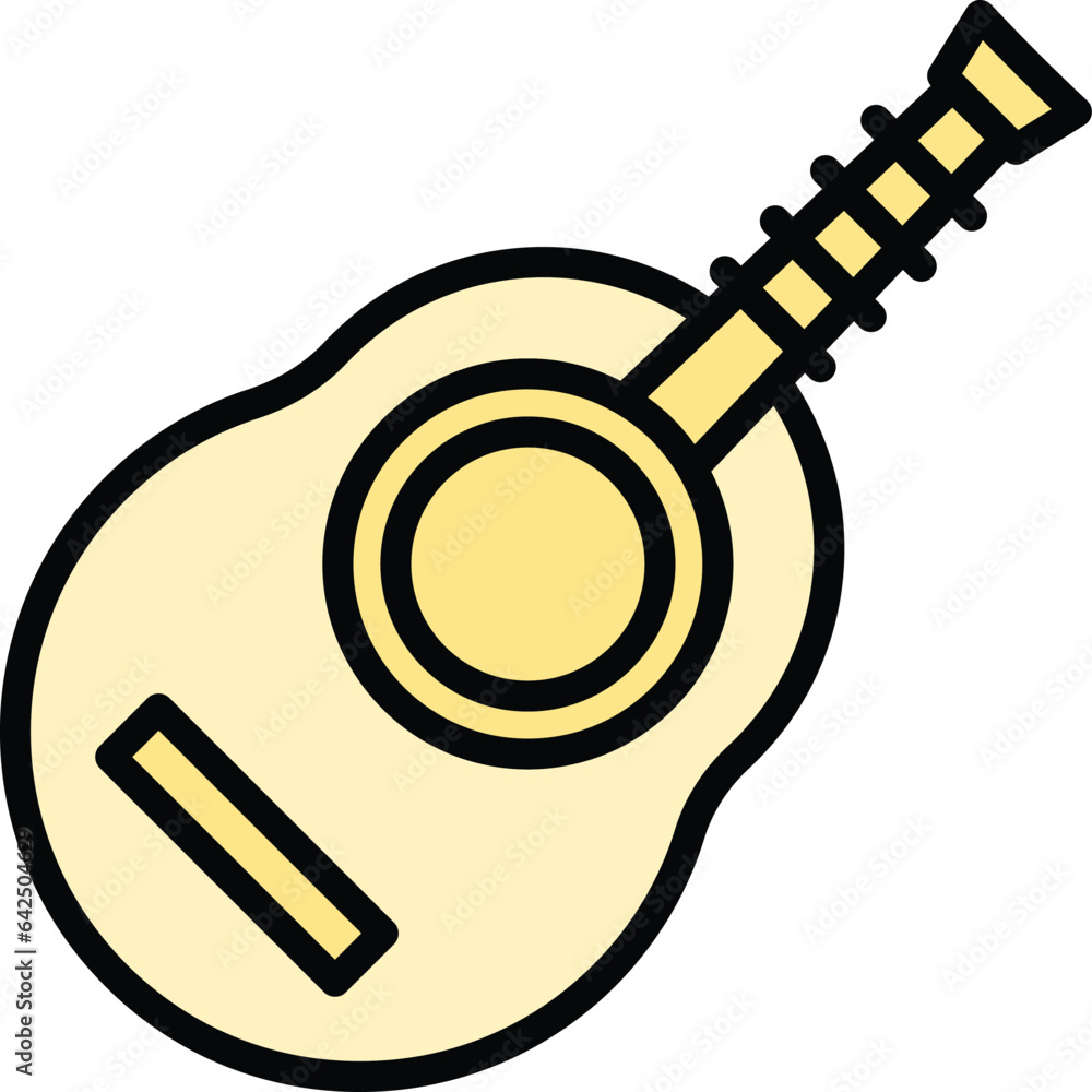 Summer ukulele icon outline vector. Guitar music. Acoustic art color flat Summer ukulele icon outline vector. Guitar music. Acoustic art color flat