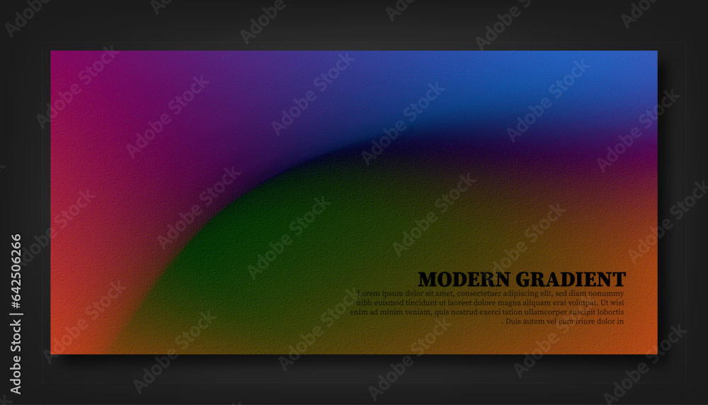 Abstract color gradient modern blurred background and film grain texture template with an elegant	
