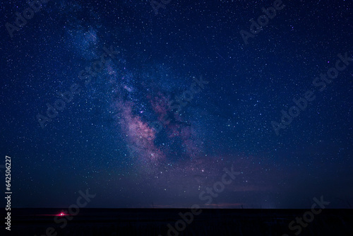 Milky Way galaxy center stars in pink and blue dark sky wyoming astrophotography astro space science