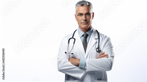 Photo d'un docteur, fond blanc, isolé. photo