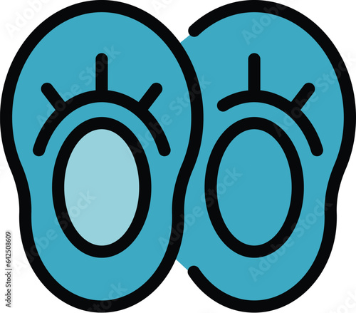Doctor cover shoe icon outline vector. Boot protect. Safety mask color flat