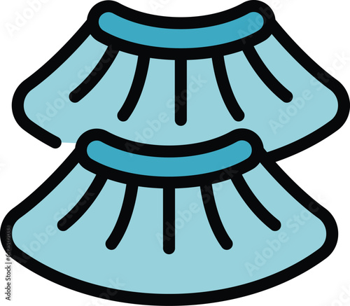 Double cover shoe icon outline vector. Safety suit. Doctor safety color flat