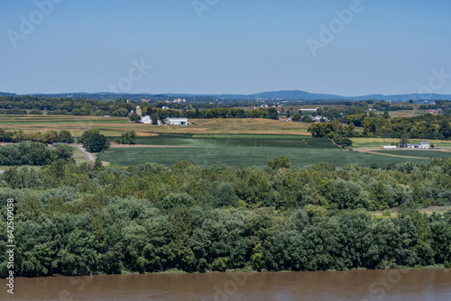 View of Lancaster County Farmland from Schulls Rock Overlook, Pennsylvania USA photo