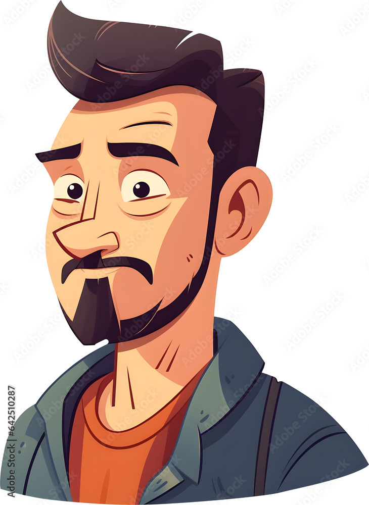 Male avatar cartoon character, PNG file no background