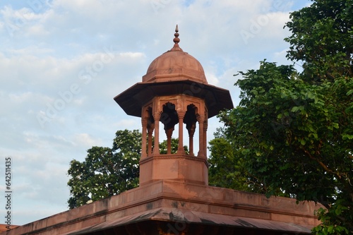 View of minaret at Taj Mahal at Agra photo