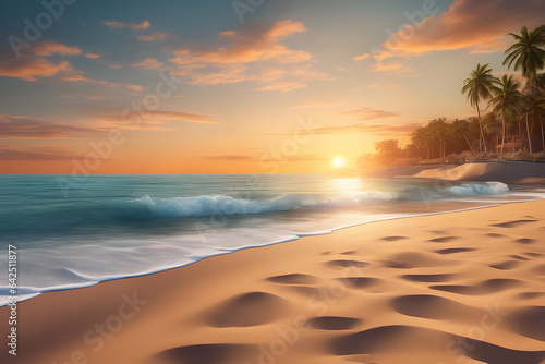 Tranquil Sunset Beach Scene