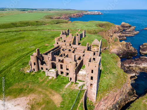 New Slains Castle in Cruden bay, Scotland photo