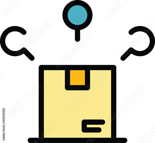 Parcel delivery icon outline vector. Van service. Cargo truck color flat