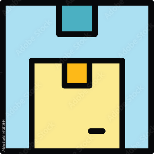 Fast service parcel icon outline vector. Delivery trailer. Car ship color flat