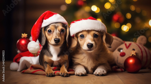 Funny pets for Christmas © Veniamin Kraskov