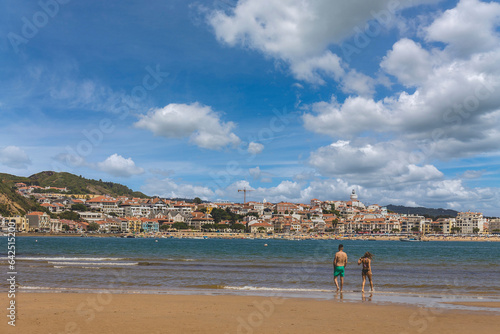 Beautifull natural sea bay of Sao Martinho do Porto, iconic beach in Portugal
