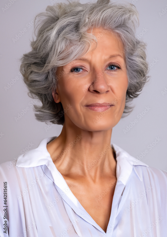 Beautyfull older women with grey Hairs.