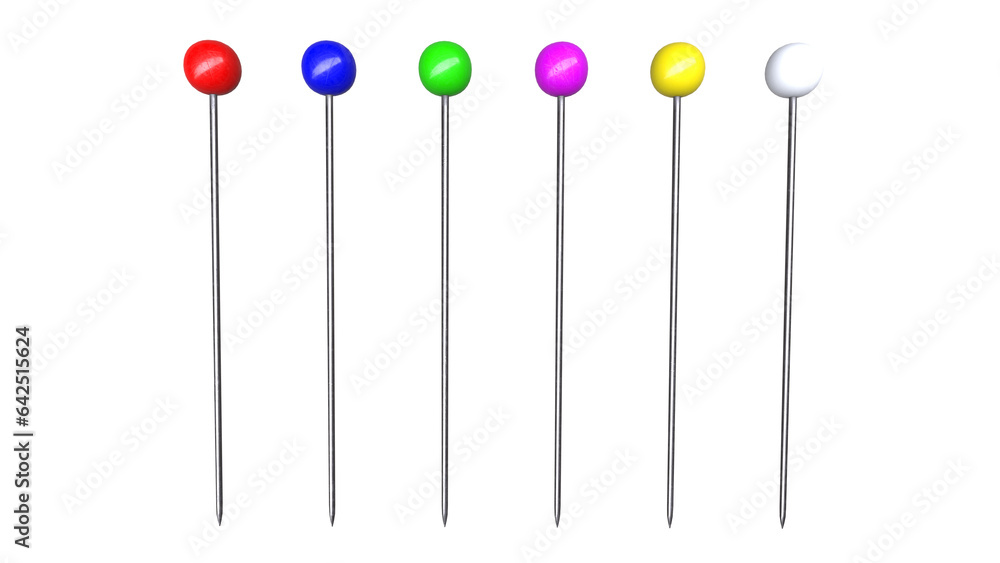 Tailor Pins 3D model render