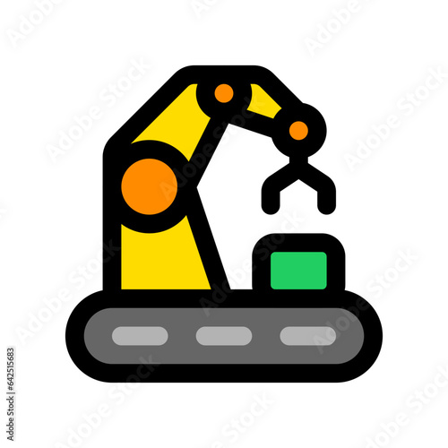 Editable robot hand, industry, sorting vector icon. AI technology, artificial intelligence, computer. Part of a big icon set family. Perfect for web and app interface, presentations, infographics, etc