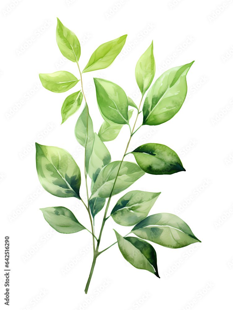 Botanical Watercolor Print - Greenery & Eucalyptus Plant Art