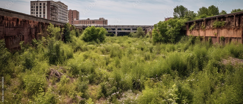 Nature is Reclaiming a City - Portrait, generative AI Nature is Reclaiming a City - Portrait, generative AI