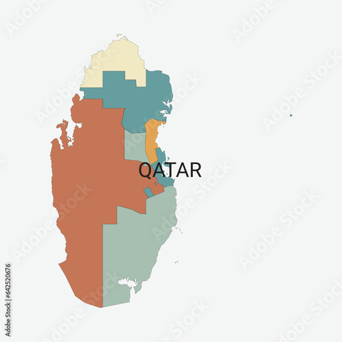 Qatar vector map with administrative divisions