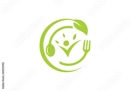 fork and spoon logo design. icon symbol for health restaurant food diet and etc.