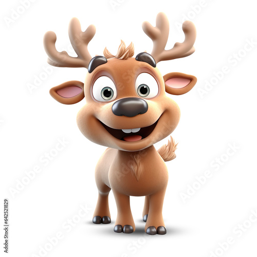 3d cute character Reindeer christmas
