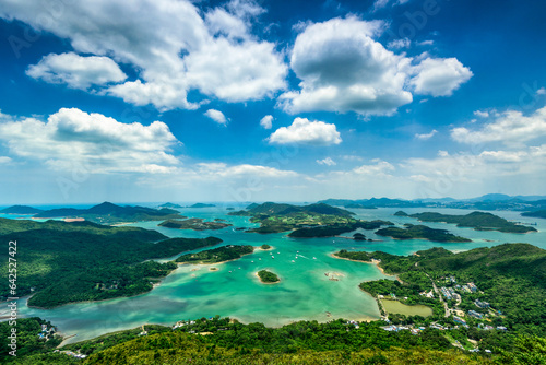 landscape with lake and mountains of Tsam Chuk Wan from Tai Tun