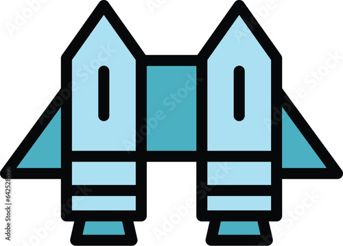 City jetpack icon outline vector. Boost speed. Skill speed color flat