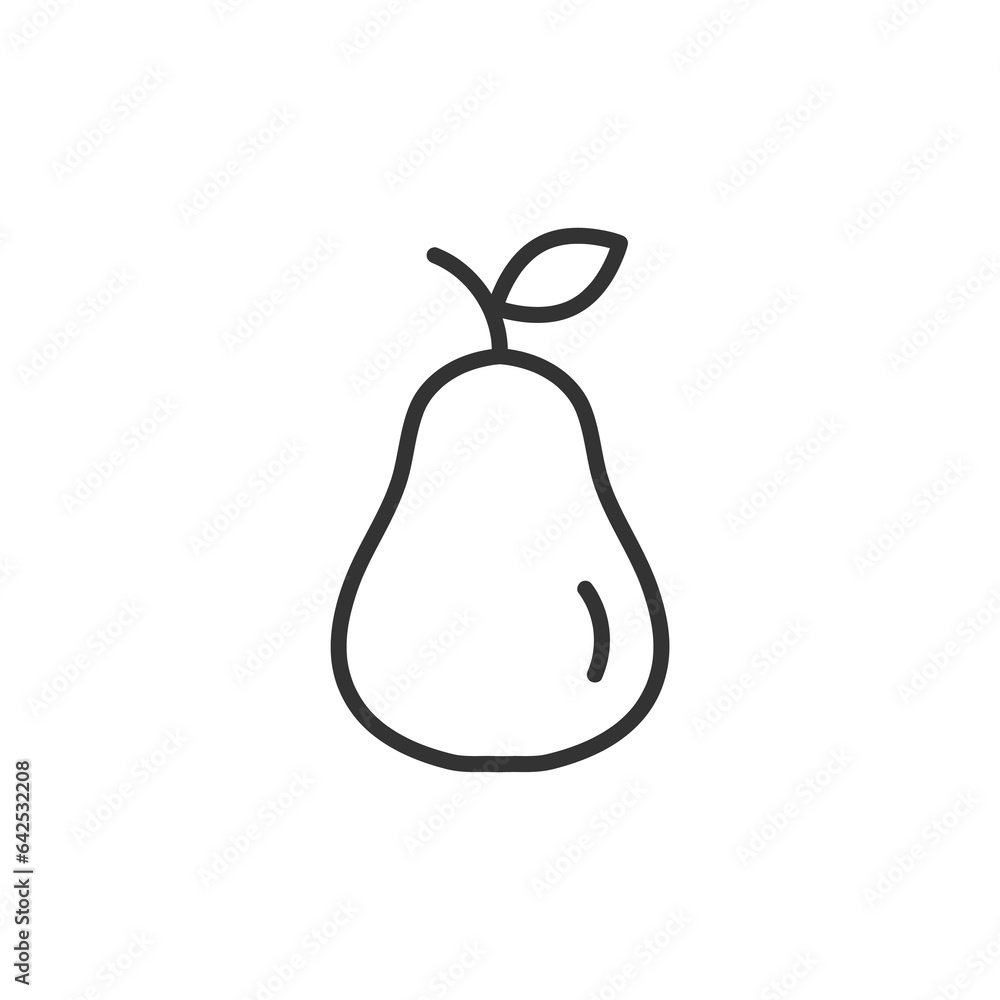 Pear line icon with editable stroke. Food - fruit symbol. Vector illustration. Pear line icon with editable stroke. Food - fruit symbol. Vector illustration.