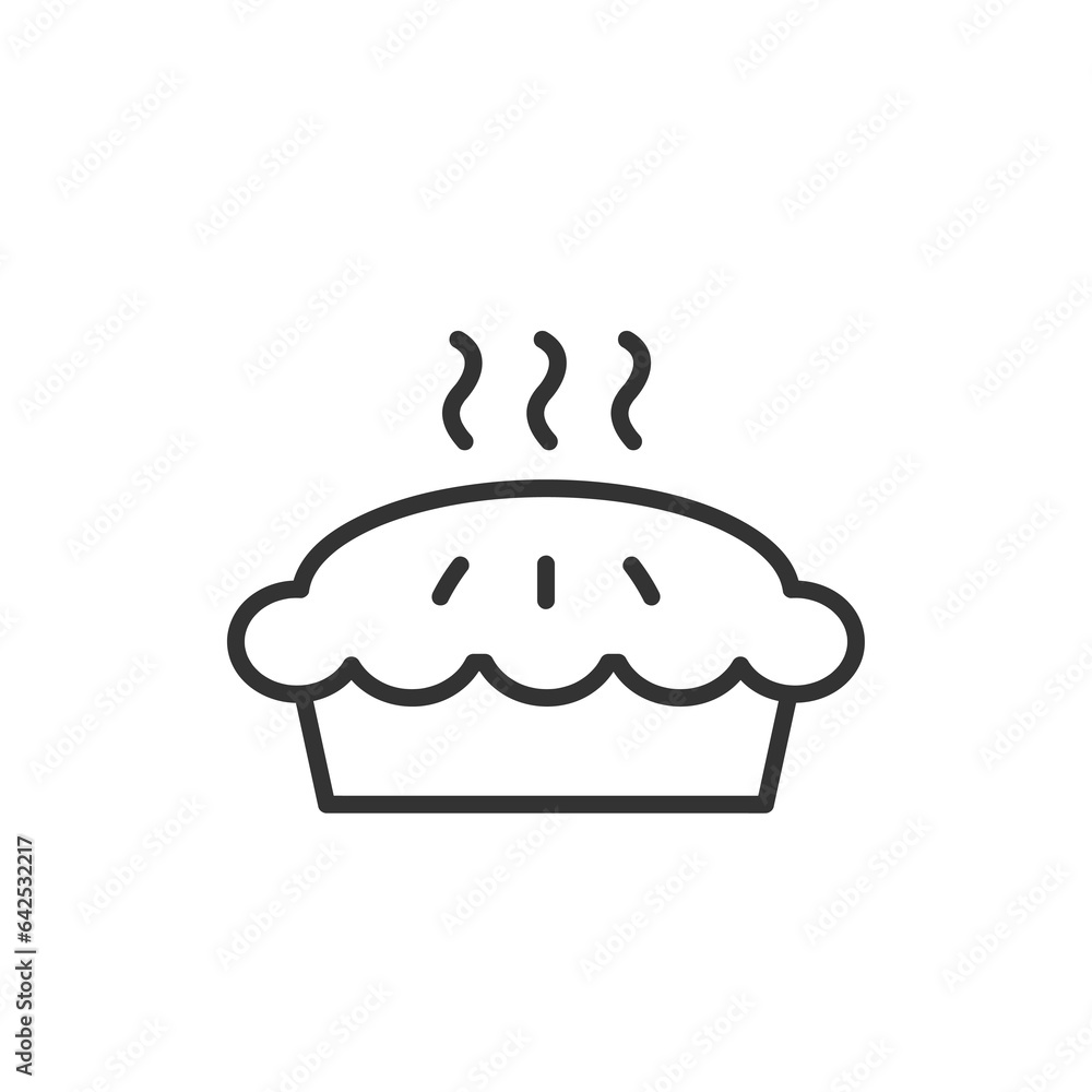 Pie line icon with editable stroke. Food symbol. Vector illustration. Pie line icon with editable stroke. Food symbol. Vector illustration.