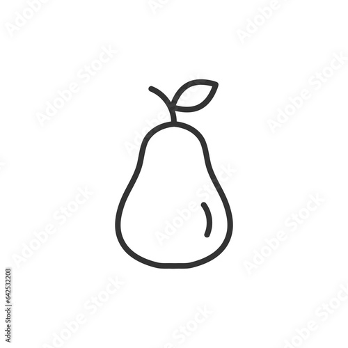 Pear line icon with editable stroke. Food - fruit symbol. Vector illustration.