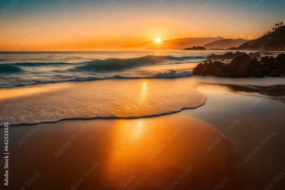 Beautiful sunset over a serene beach