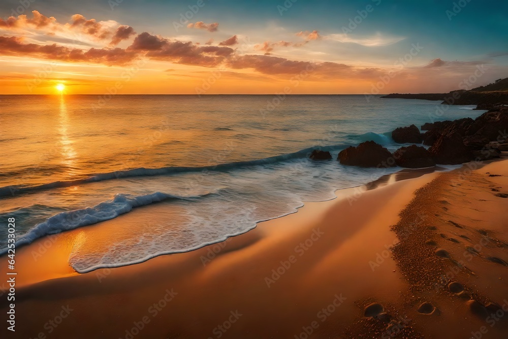 Beautiful sunset over a serene beach