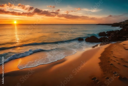 Beautiful sunset over a serene beach