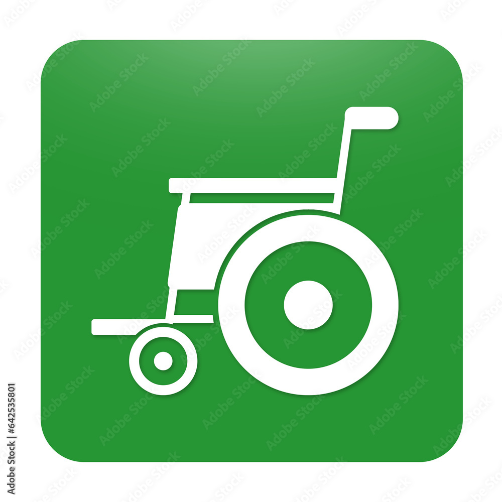 green wheelchair medical square icon green wheelchair medical square icon